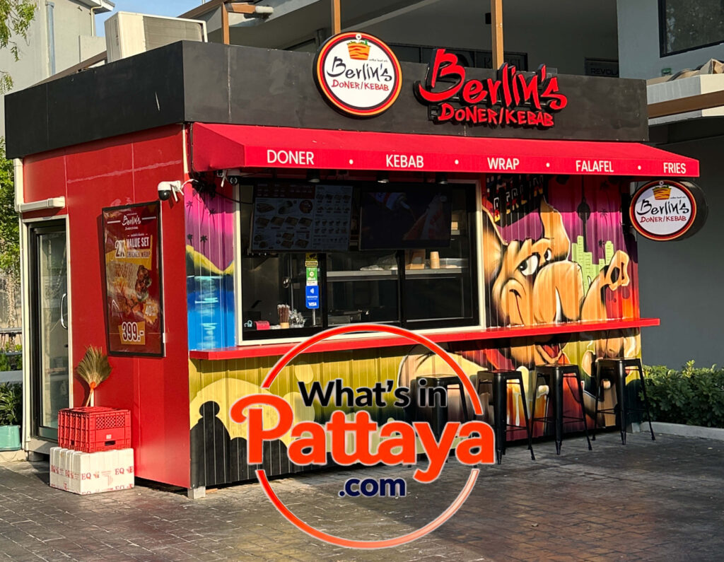 Outside the Berlins doner kebab restaurant in North Pattaya