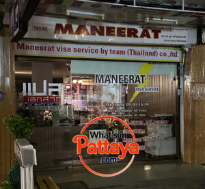 The front of Maneerat visa services on soi post office in Pattaya